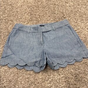 J. Crew Light Blue Scalloped Hem Shorts